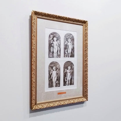 Print Francesco Bartolozzi after Domenichino 1762 Engraving -Four Angels Antique