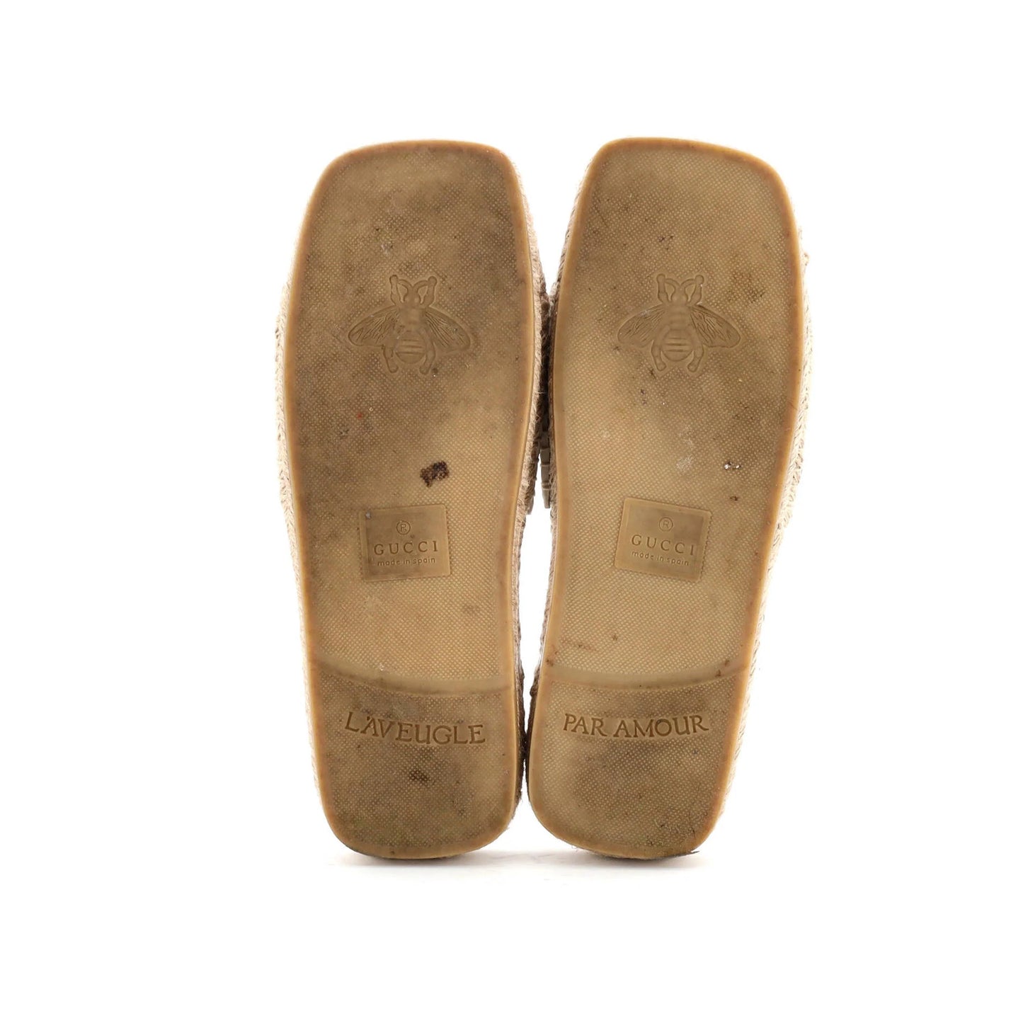 Gucci Women'S Interlocking G Espadrille Slide Platform Sandals Leather