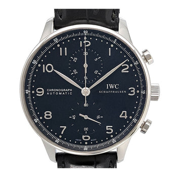 Iwc Portugieser Chronograph Iw371447 Black Men'S Used Watch #41128