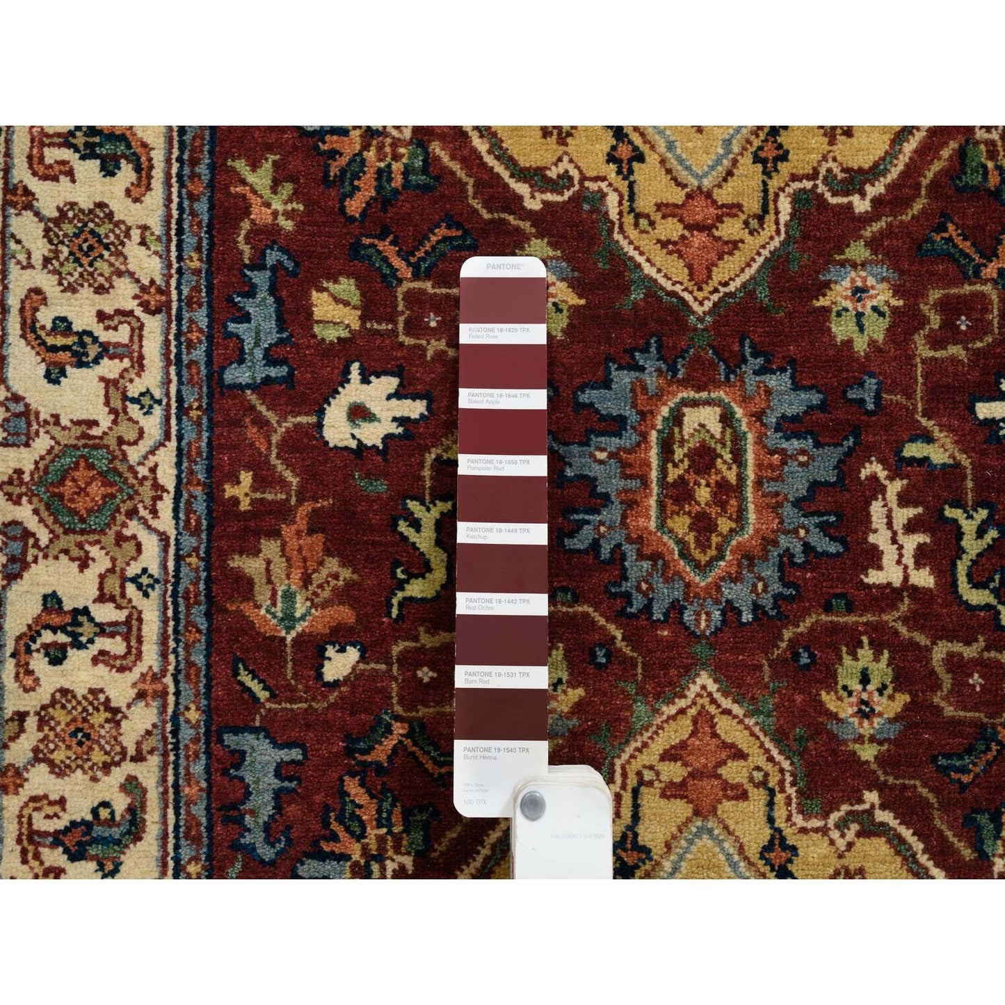 2'5"X20'1" Red Antiqued Fine Heris Wool Hand Knotted Xl Runner Rug