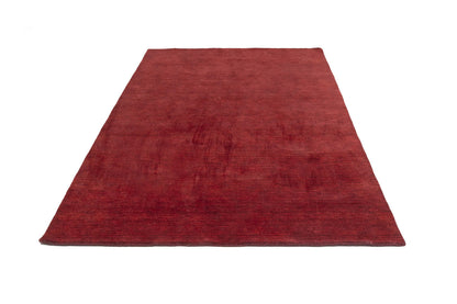 Maroon Red Solid Hand-Loomed 6X9 Gabbeh Wool Rug Oriental Carpet 5'11x8'8