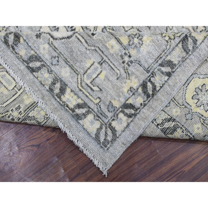 8'X9'9" Light Gray Angora Oushak Extra Soft Wool Hand Knotted Rug