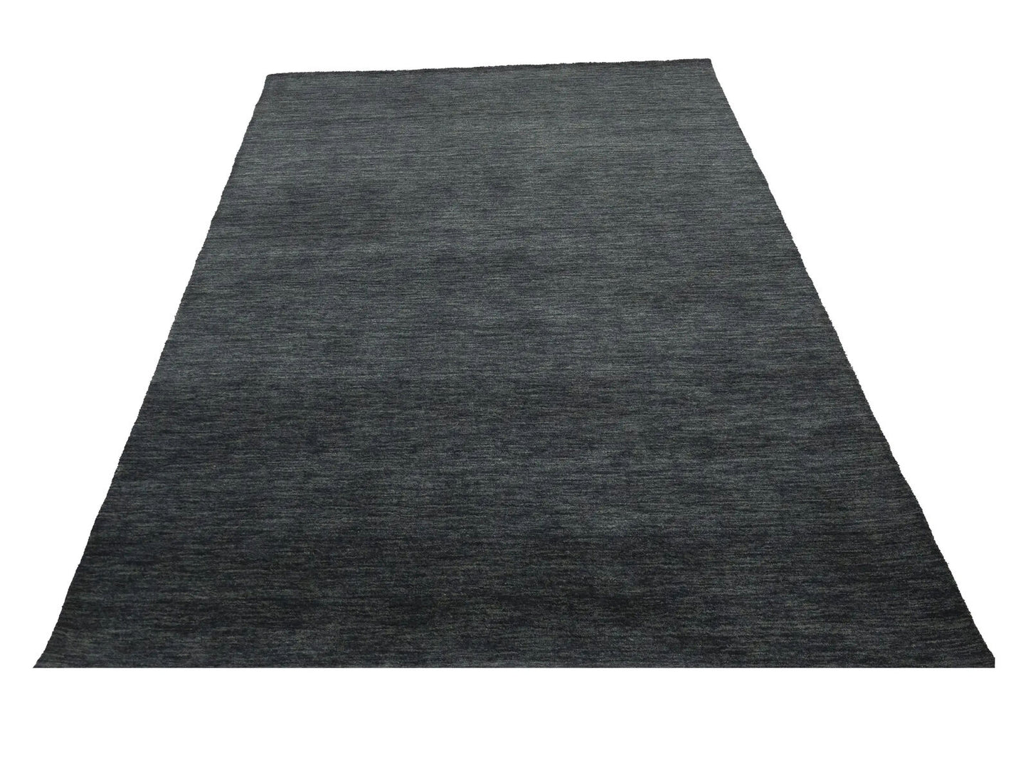 Charcoal Solid Hand-Loomed 5X8 Gabbeh Wool Rug