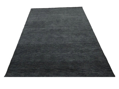 Charcoal Solid Hand-Loomed 5X8 Gabbeh Wool Rug