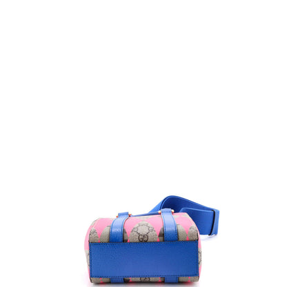 Gucci Convertible Open Tote Rhombus Gg Coated Canvas With Leather Mini