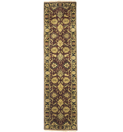 27X10  Ft Handmade Wool Oriental Runner Rug Agra