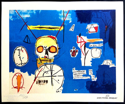 Jean-Michel Basquiat Coa Lithograph Signed Hand Numbered (Stamp