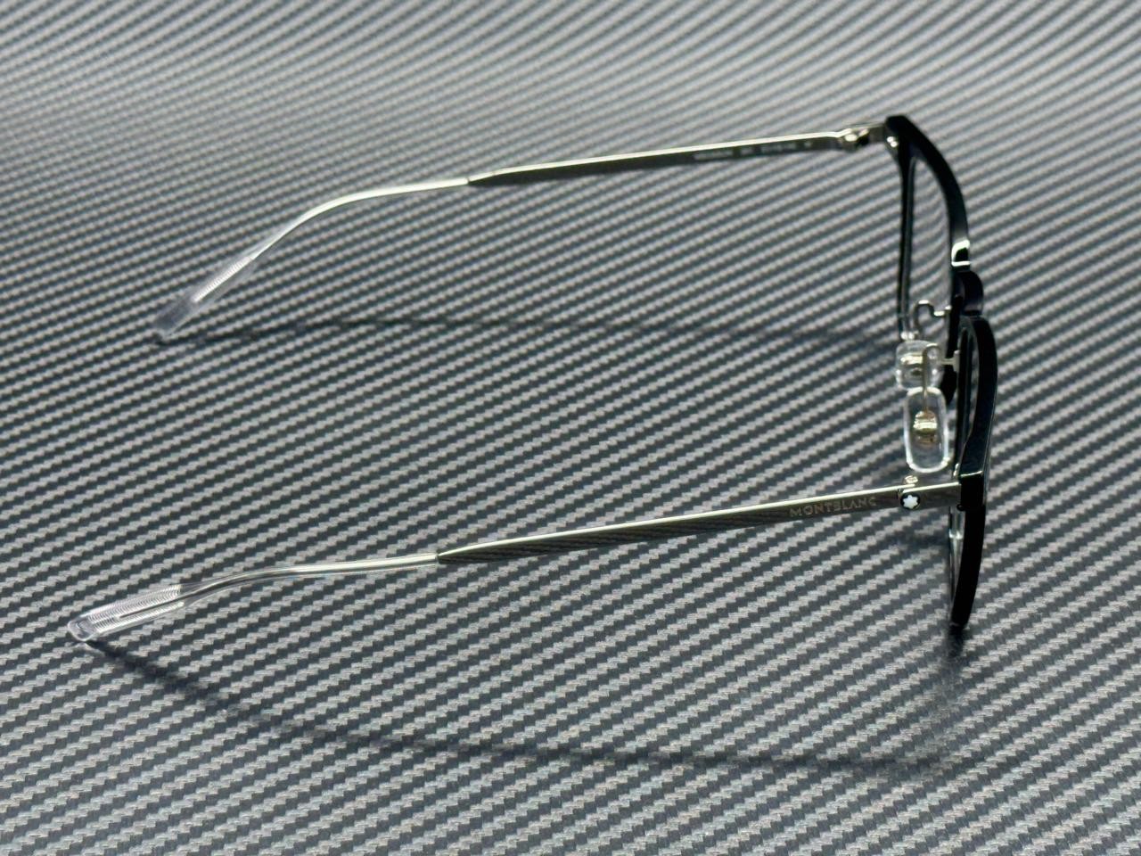 MONT BLANC MB0395ON 001 Shiny Black Silver 51 mm Medium Eyeglasses