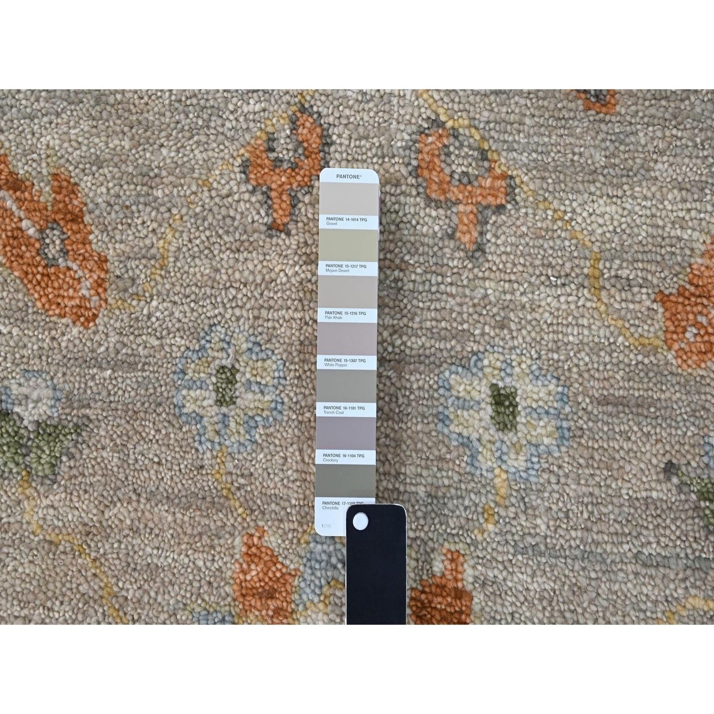 11'10"X14'9" Tan Color Oushak Design Wool Hand Knotted Oversized Rug