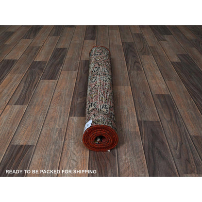 2'5"X5'10" Blush Red Vintage Zoroastrian Hand Knotted Wool Runner Rug
