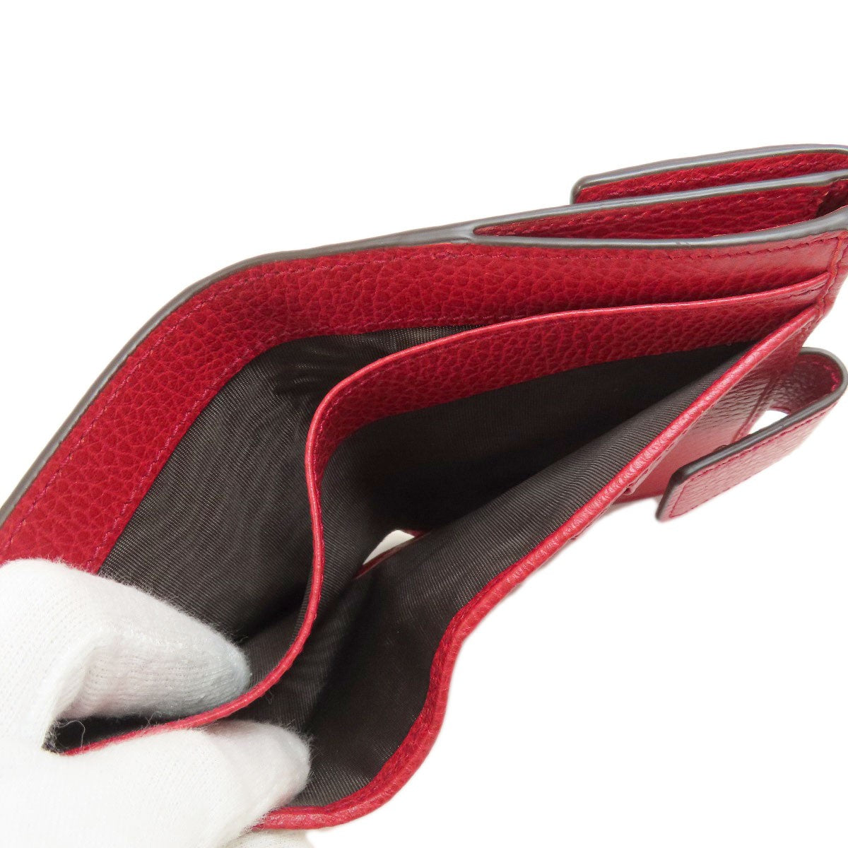 Leather GUCCI 449405 Interlocking G outlet Bifold Wallet with Coin Pocket