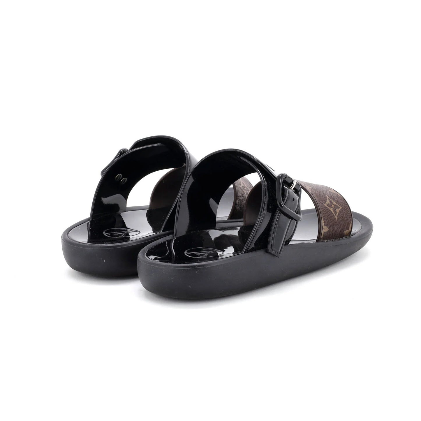 Louis Vuitton Women'S Sunbath Flat Mule Sandals Monogram Canvas And Rubber