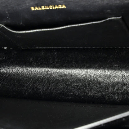 Balenciaga Sharp Top Handle Bag Crocodile Embossed Leather Xs