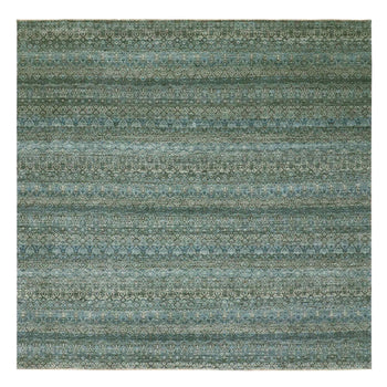 10'X10' Blue Kohinoor Herrita Plush Wool Hand Knotted Square Oriental Rug