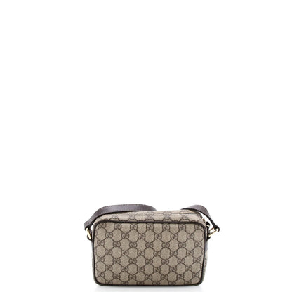 Gucci Front Zip Camera Bag Gg Coated Canvas Small