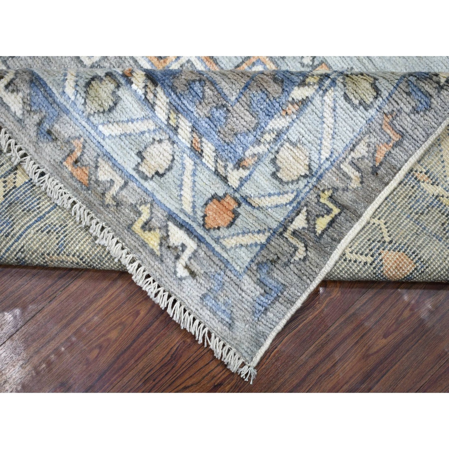 8'X9'10" Gray Anatolian Village Inspired Wool Hand Knotted Rug