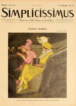 Original Simplicissimus 1913 By Marcello Dudovich Londoner Fruhling On Linen