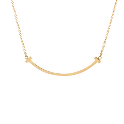 Tiffany & Co. T Smile Pendant Necklace 18K Yellow Gold Small