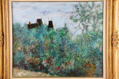 Oil painting La Palmeraie 1971 Bernard Gantner Original French 10F