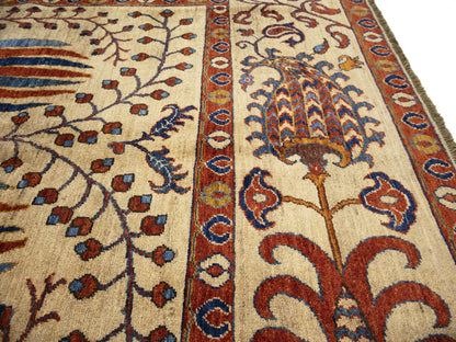 Carpet 7X10 Handspun Wool Afghan Oriental Rug Large Floral Design Living Room