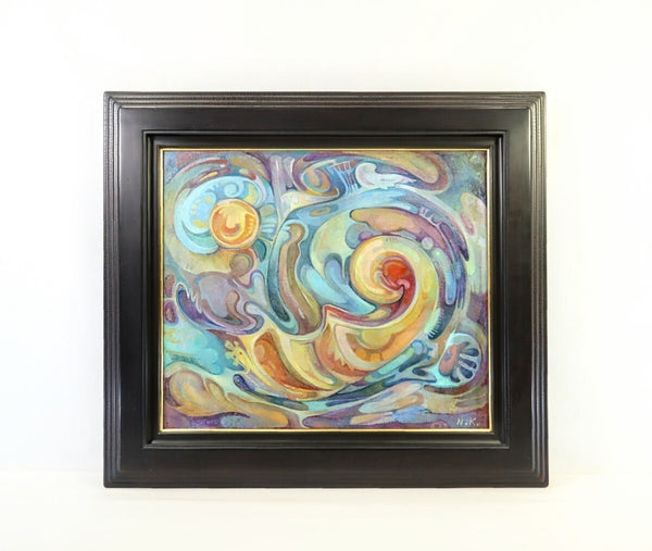 Nino Karumidze 2001 Original Oil Painting "The Boat" F10 Georgian Female Artist