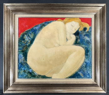 Alain Bonnefoit Original Oil Painting Chatounette 1978 Nude Venus Style France