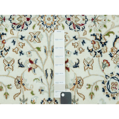 9'X12'2" Snowbound White Hand Knotted Nain 250 Kpsi Design 100% Wool Rug