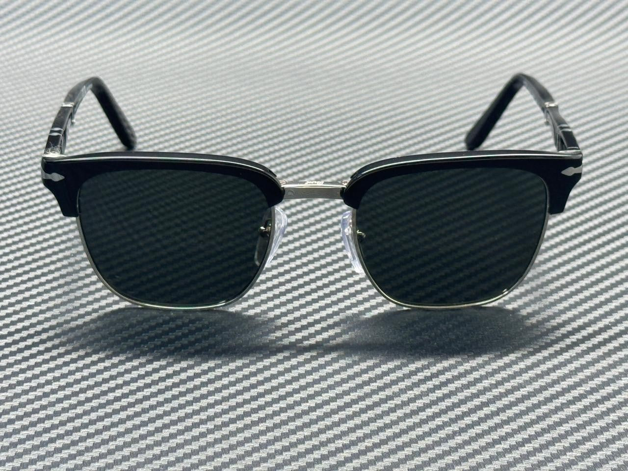 PERSOL PO3375S 95 58 Black Green Polarized Unisex 50 mm Folding Sunglasses