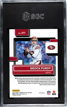 Brock Purdy 2022 Panini Donruss Optic Purple Shock Prizm #277 Sgc 9.5