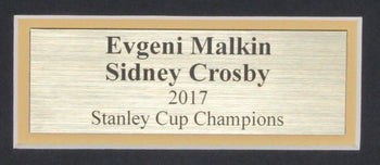 Sidney Crosby/E Malkin Shadow Box  Photo With 2017 Stanley Cup Pucks Framed 5889