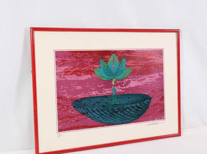 Lee Kian Seng Lotus Original Silkscreen  Signed, Numbered, Embossed Malaysia