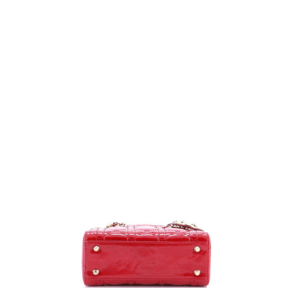 Christian Dior Lady Dior Chain Bag Cannage Quilt Patent Mini