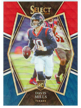 #165 Davis Mills 2021 Panini Select Red/ Blue Prizm Rookie Card