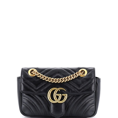 Gucci Gg Marmont Flap Bag Matelasse Leather Small