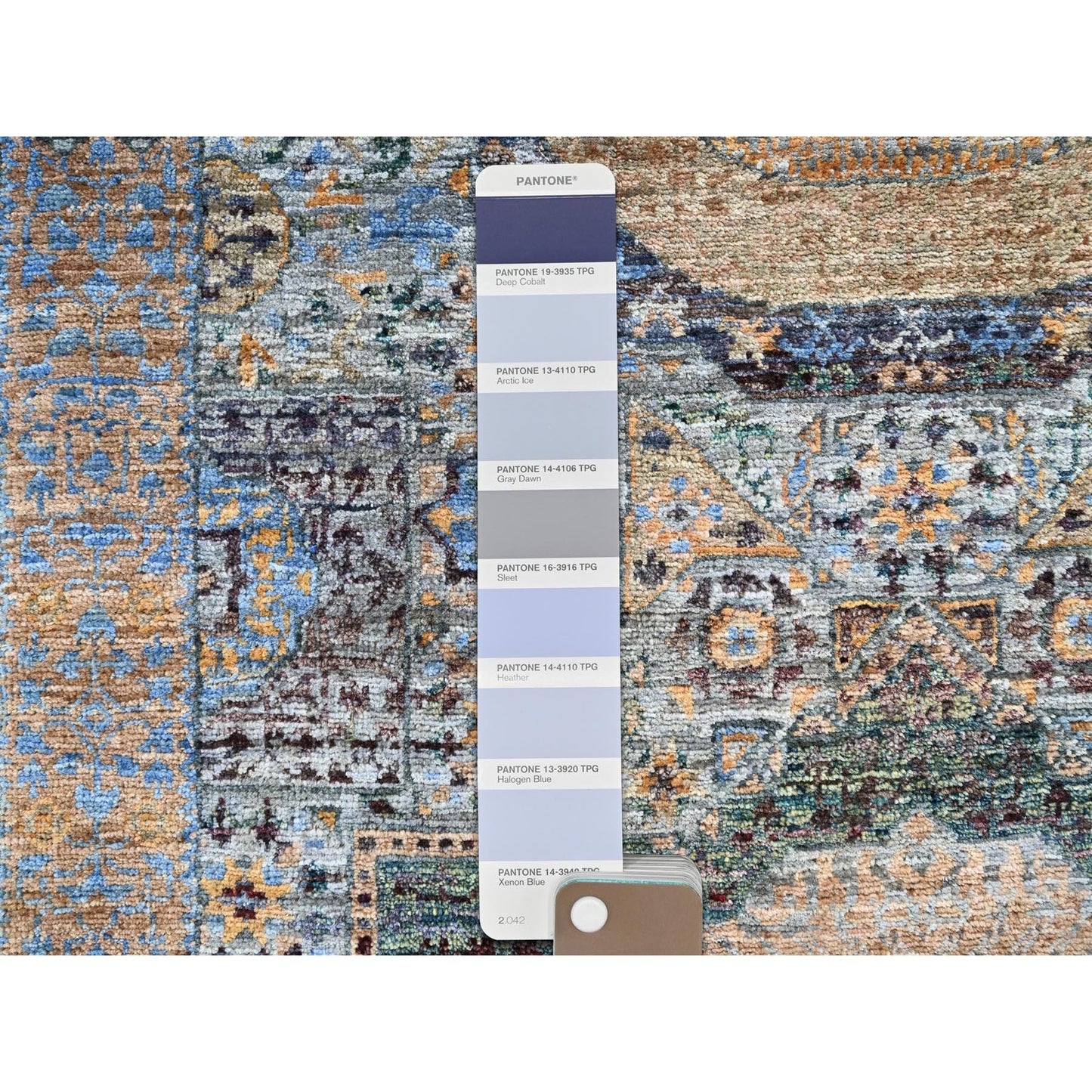 2'6"X13'9" Blue Mamluk Design Soft Wool Hand Knotted Runner Oriental Rug