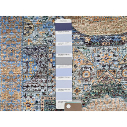 2'6"X13'9" Blue Mamluk Design Soft Wool Hand Knotted Runner Oriental Rug