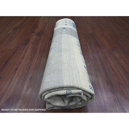 8'3"X9'7" White Fine Kashkuli Animal Figurines Soft Wool Hand Knotted Rug