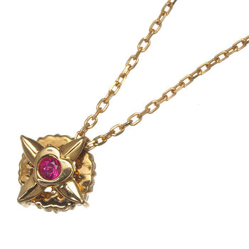 Ponte Vecchio Necklace Diamond 0.10Ct Ruby Reversible 18K Yellow Gold
