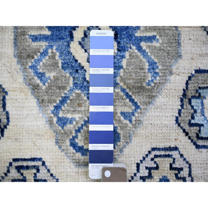 4'1"X6' Ivory Wool Hand Knotted Anatolian Village Inspired Rug