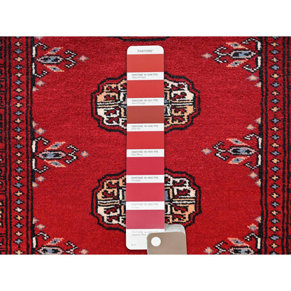 2'1"X3' Red Princess Bokara Tribal Medallions Rug Soft Wool Hand Knotted