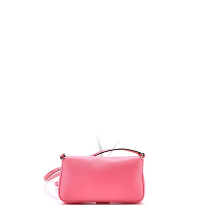 Fendi Monster Baguette Leather And Fur Micro