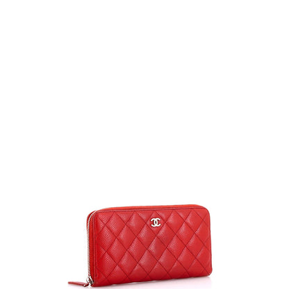 Chanel Zip Around Wallet Quilted Caviar Long