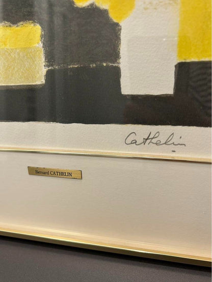 Bernard Cathelin "Small Still Life With Lemon Basket 2" 1987 Lithograph Signed