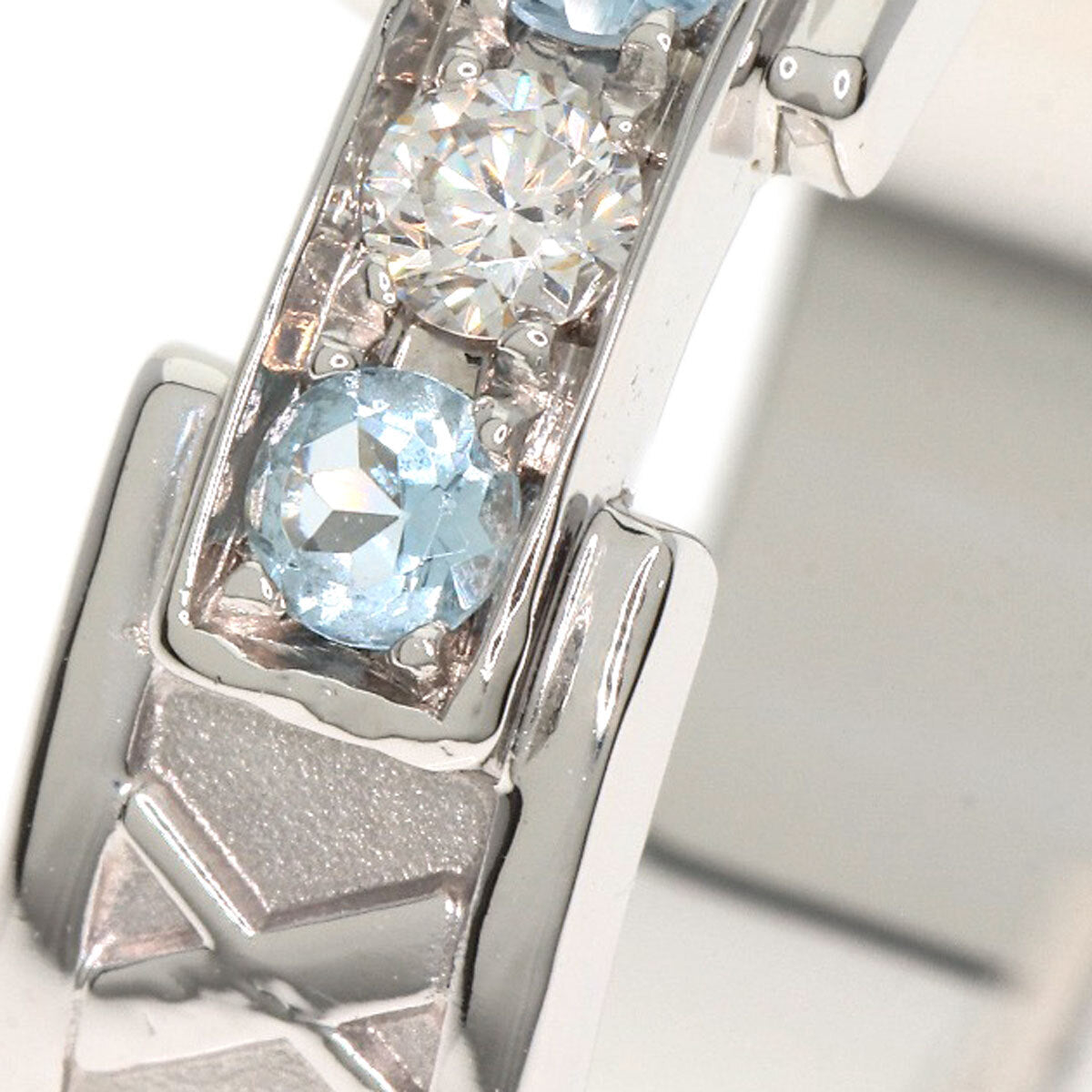 Tiffany&Co. Atlas Aquamarine Diamond Ring K18