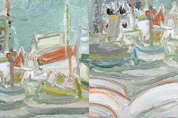 Jean Fusaro (France) - Port 1966 Original Painting Oil On Canvas Signed Framed