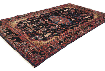 Tribal floral vintage oriental rug 5x8 ft handmade farmhouse entryway carpet