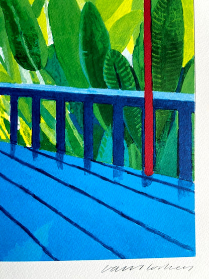 David Hockney Lithograph Coa Signed Op Limited Edition 180