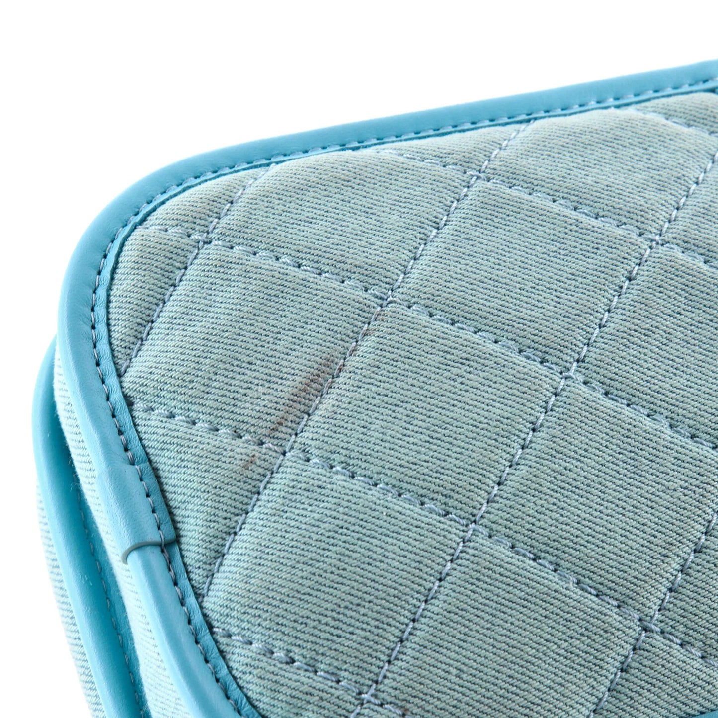Chanel Flap Clutch With Chain Quilted Denim Mini