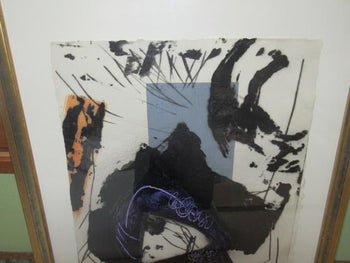 Lionel Perrotte Abstract Collage Mixed Media 1990S Signed 50/99 Large French Art