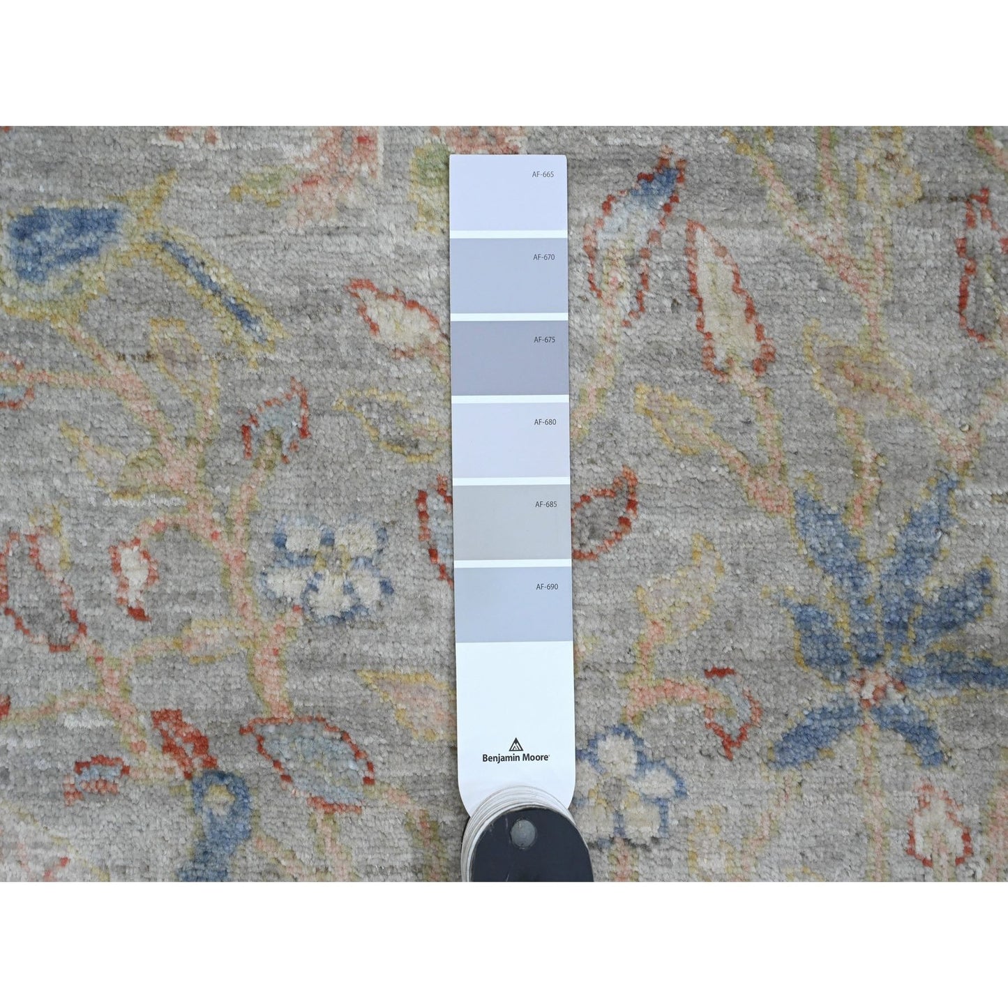 2'1"X3'1" Gray Hand Knotted Birds Of Paradise Design Soft Wool Mat Rug